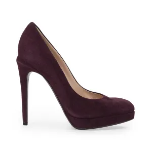 PLUM DECOLLETE HEELS