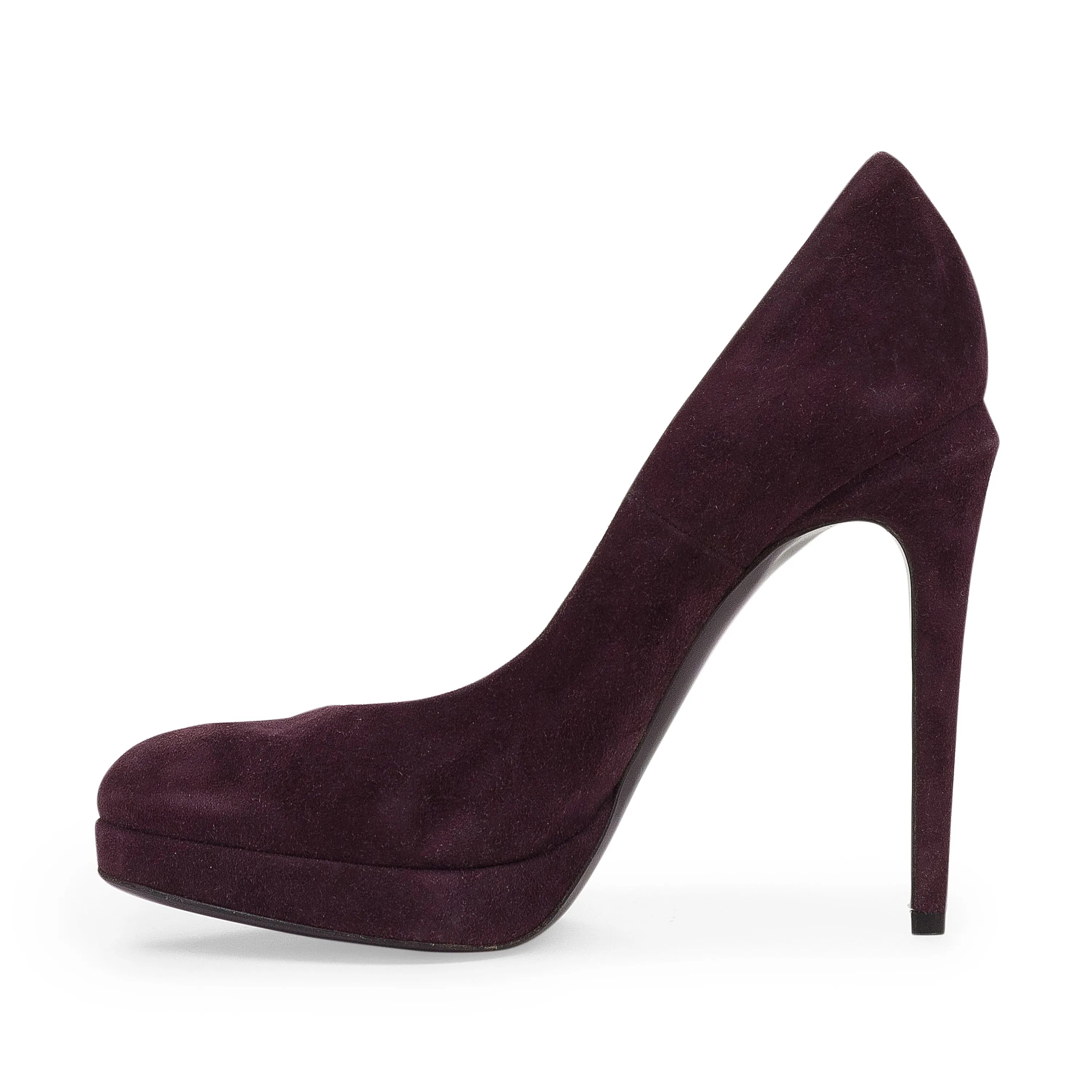 PLUM DECOLLETE HEELS