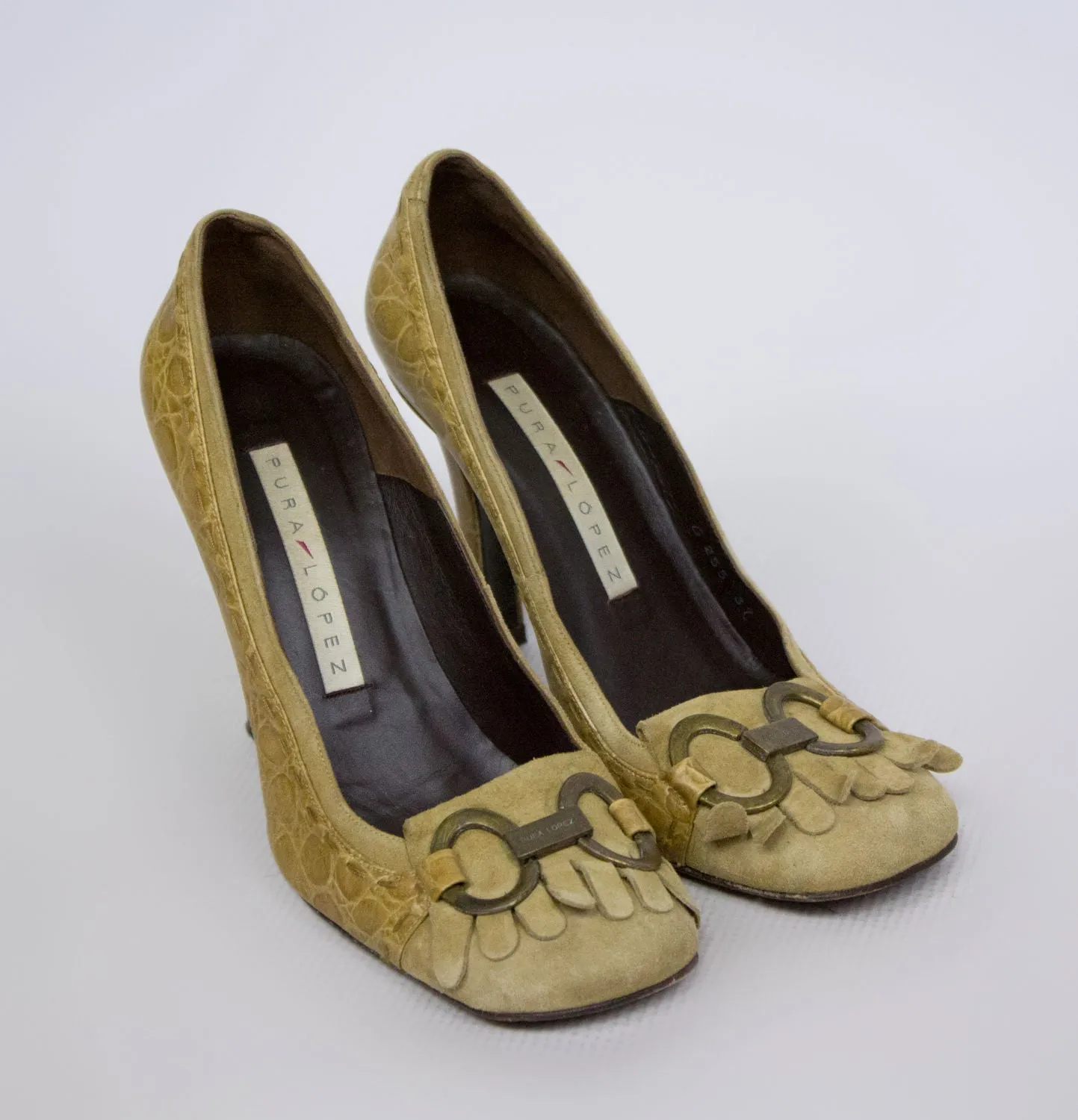 PURA LOPEZ Light Brown Heels, US 6.5/EU 37/UK 4