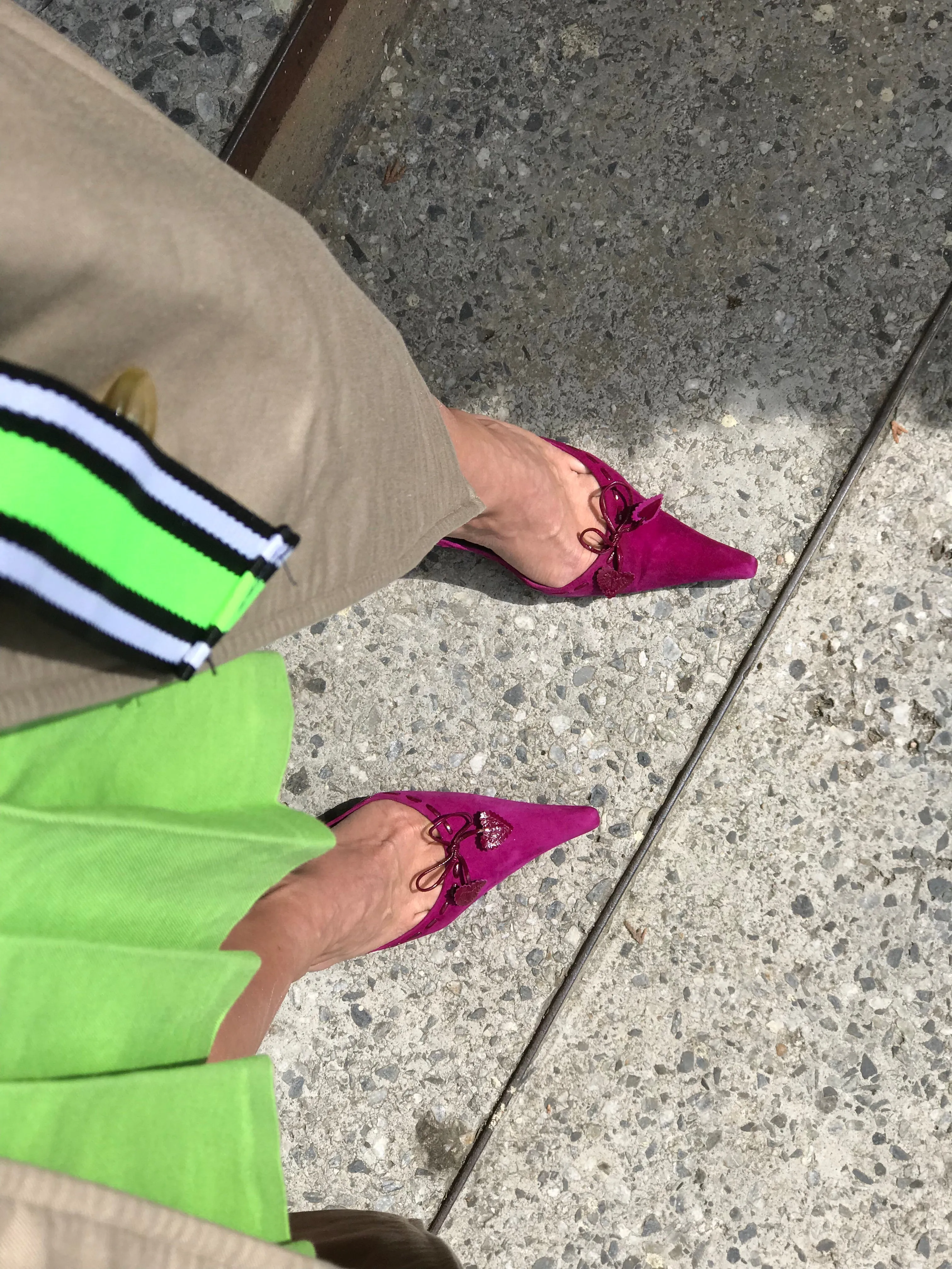 PURA LOPEZ Pointy Stiletto Heel Pumps In Fuchsia Suede EUR 38, UK 4.5, US 7