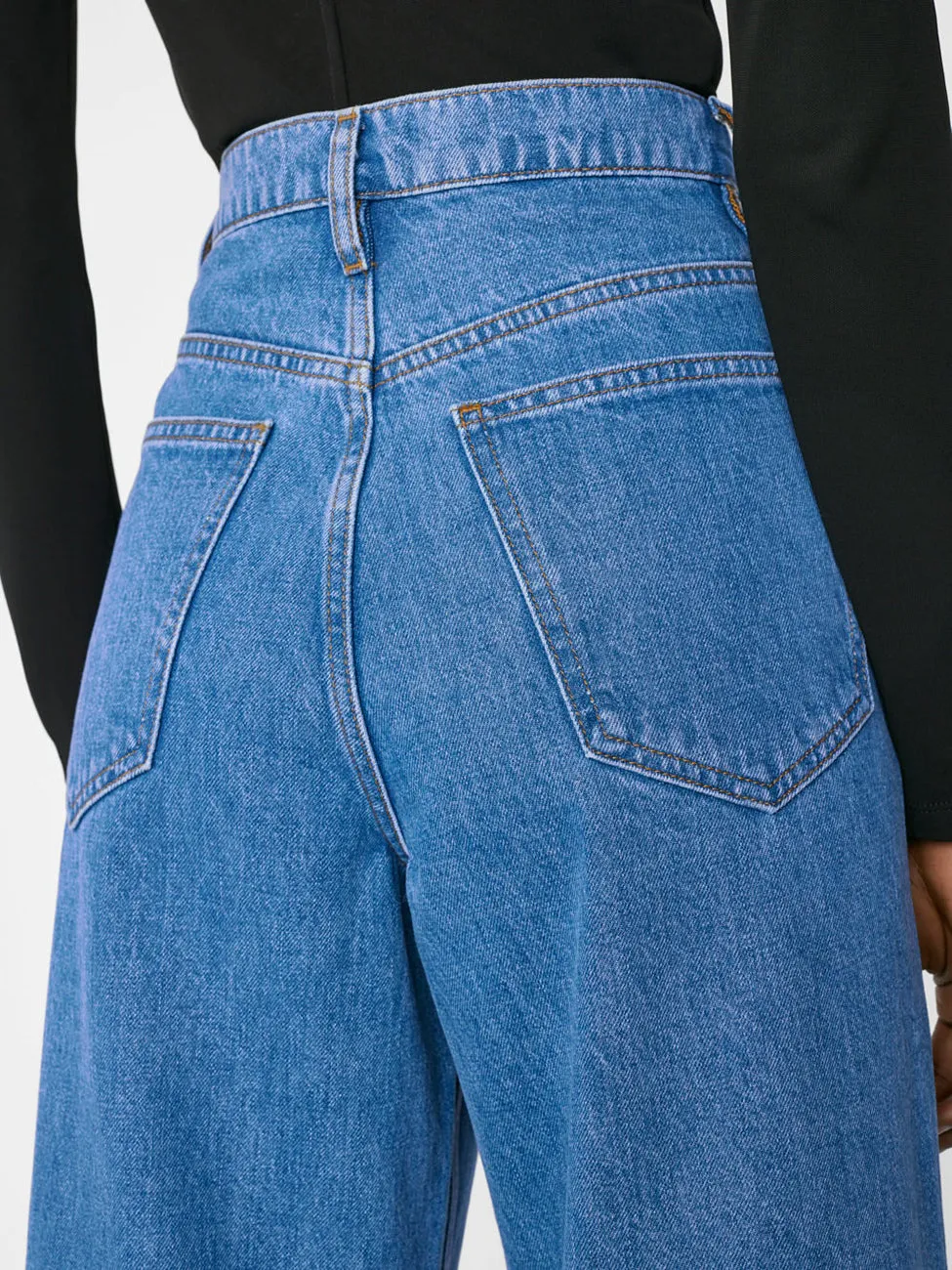 ROLLED HIGH RISE WIDE LEG JEANS