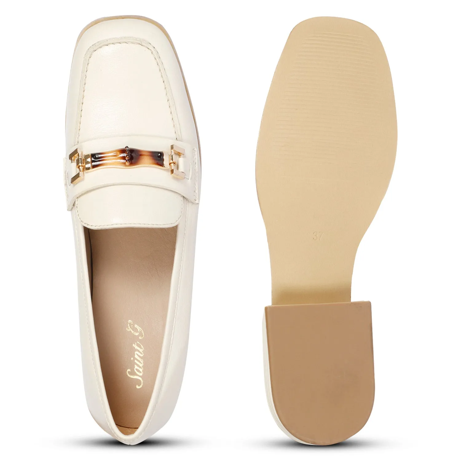SAINT  JENAH LEATHER OFF WHITE HANDCRAFTED SHOES