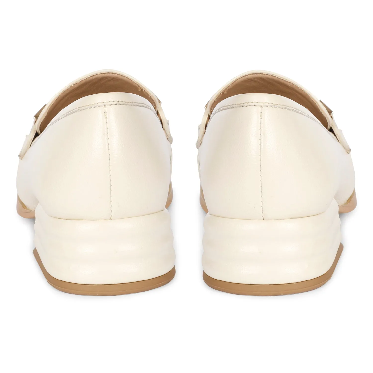 SAINT  JENAH LEATHER OFF WHITE HANDCRAFTED SHOES