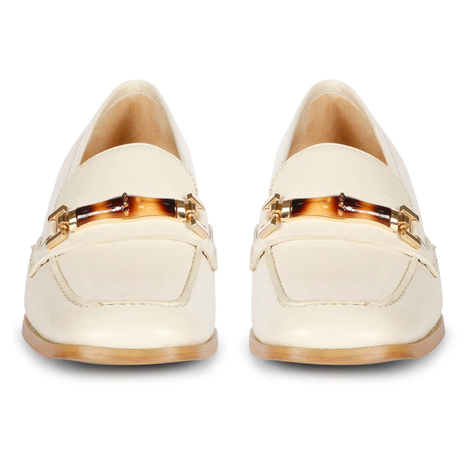 SAINT  JENAH LEATHER OFF WHITE HANDCRAFTED SHOES