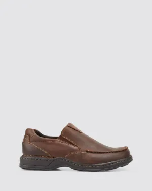 SAWYER SLIP ON SNEAKERS BROWN LEATHER