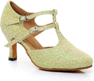 Women's Closed Toe Suede Sole Ballroom Pumps Dance Shoes with 2.7" Heel