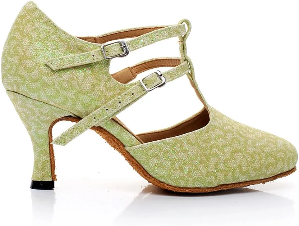 Women's Closed Toe Suede Sole Ballroom Pumps Dance Shoes with 2.7" Heel