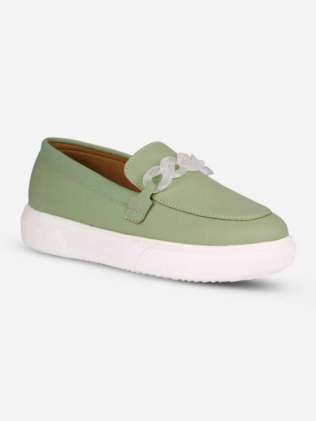 Women's Green Casual Slip On (IU1019)
