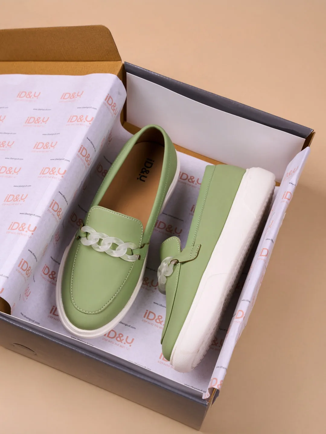 Women's Green Casual Slip On (IU1019)
