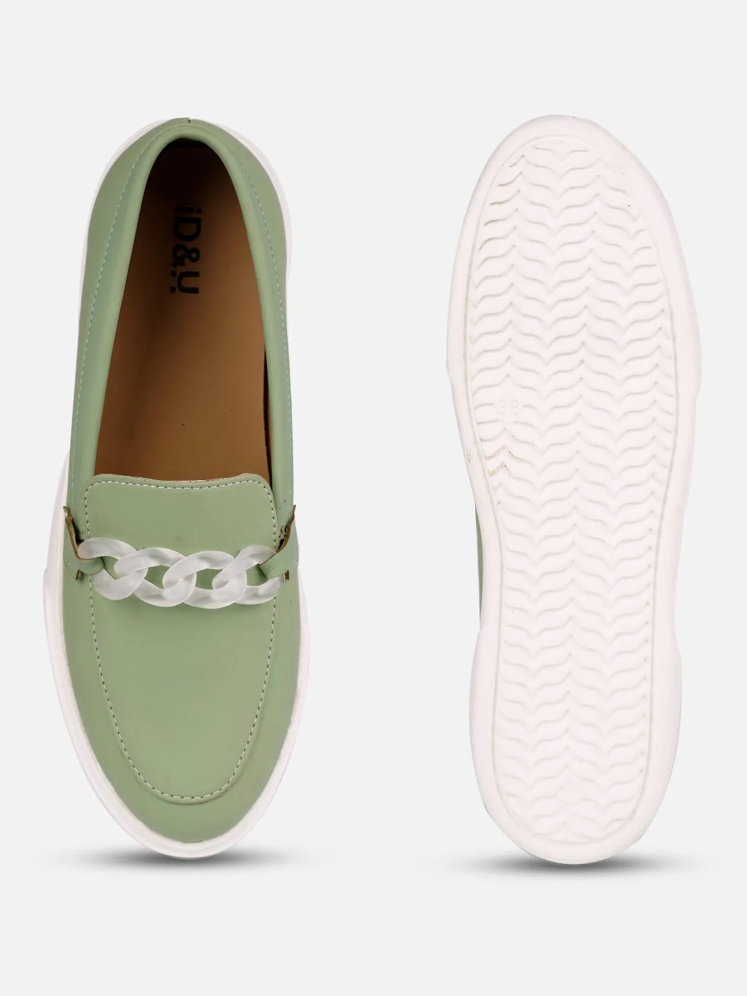 Women's Green Casual Slip On (IU1019)